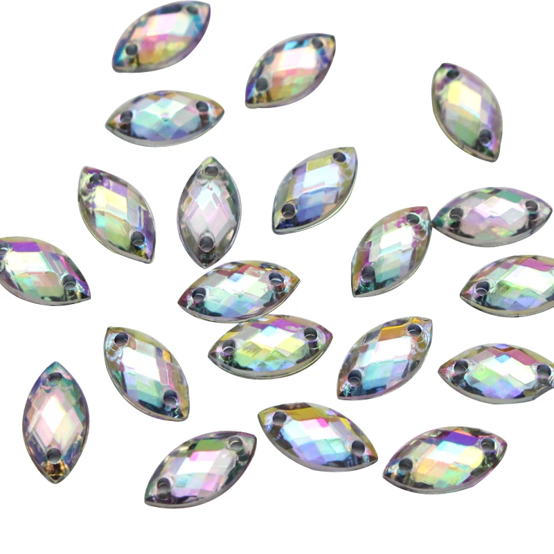 200 шт./лот 5*10 мм разноцветные акриловые стразы для украшения одежды платья D1104 |