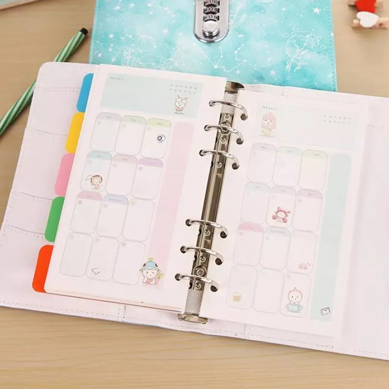 Creative Notebook Paper Planner Bullet Journal Agenda School Diary With Lock Password Note Book Multi-function Lose-leaf Travel