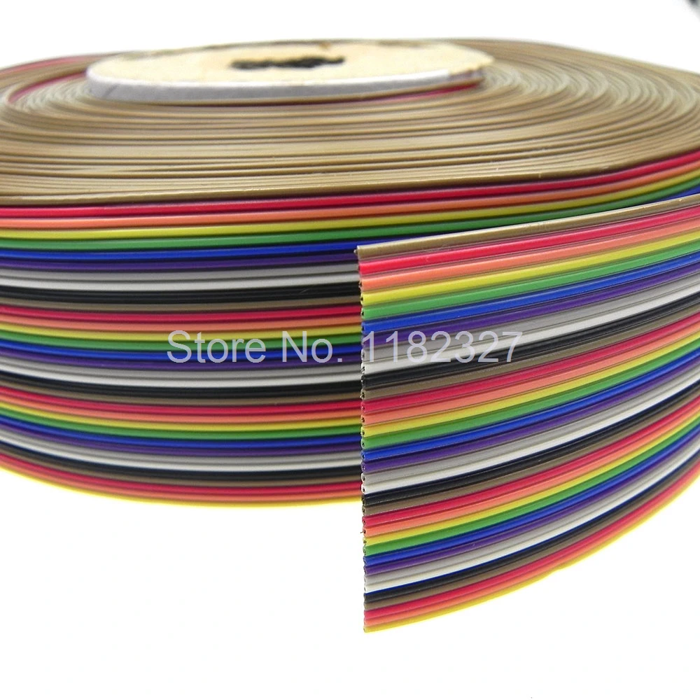 

(5 meters/lot) Flat Color Rainbow Ribbon Cable wire Rainbow Cable 34P ribbon cable 1.27MM pitch