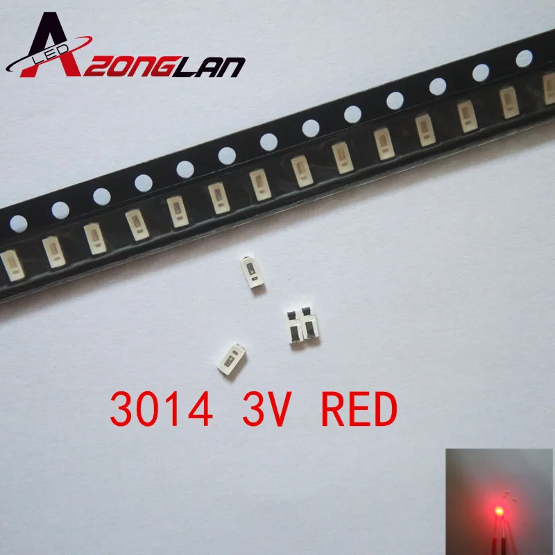 3014 SMD LED 50 шт./лот чип красный ультра яркий 0 2 Вт 6 8LM 30mA 3V поверхностное крепление