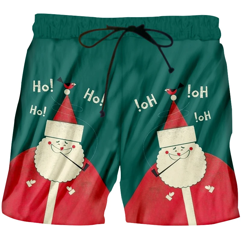 CJLM Happy Christmas Lovely Santa Claus Men's Winter Shorts 3D Printed Casual Man Chinese Style Clothing | Мужская одежда
