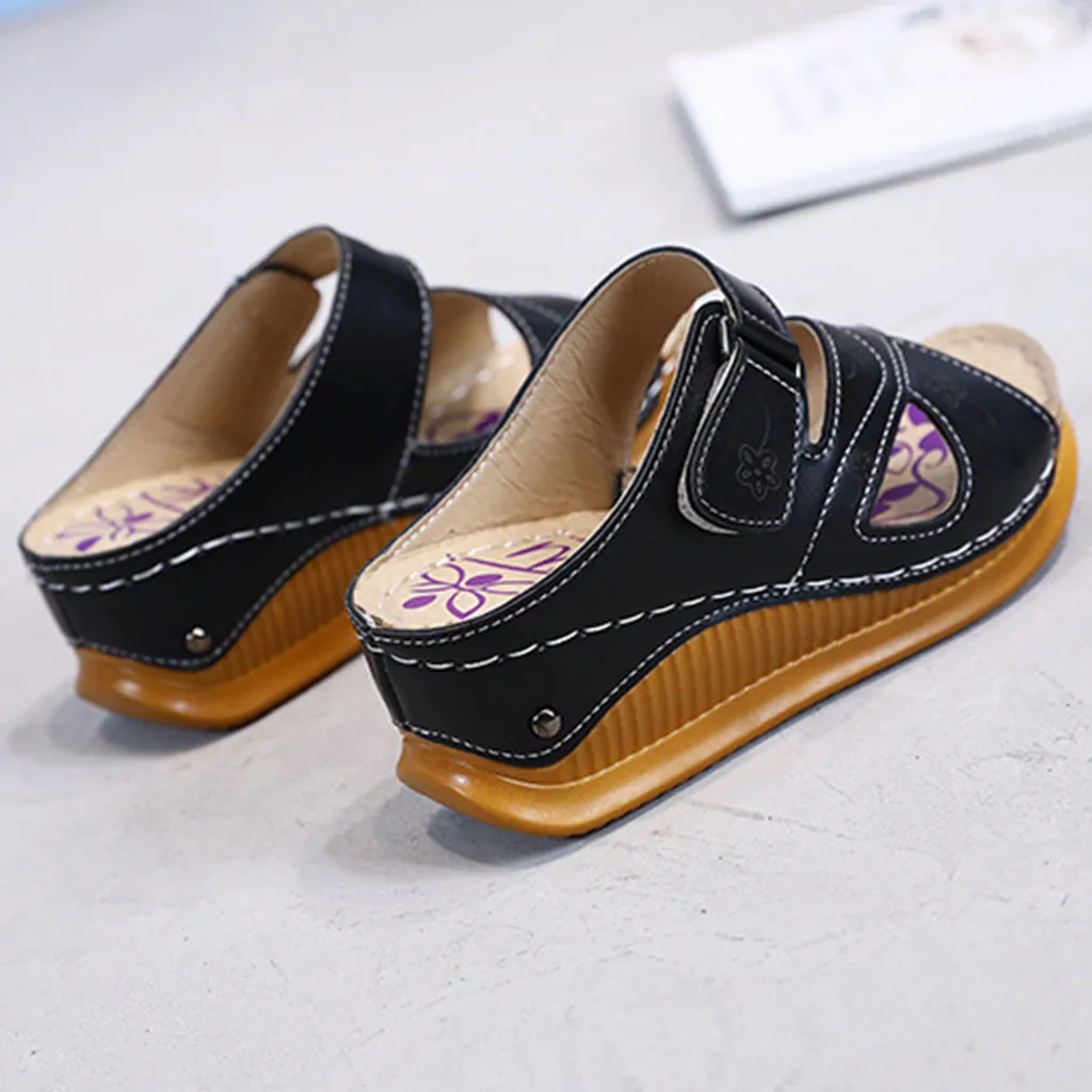 SAGACE/женские модные тапочки; повседневные туфли на танкетке из водонепроницаемого материала; однотонные уличные тапочки на плоской платформе; Новинка года