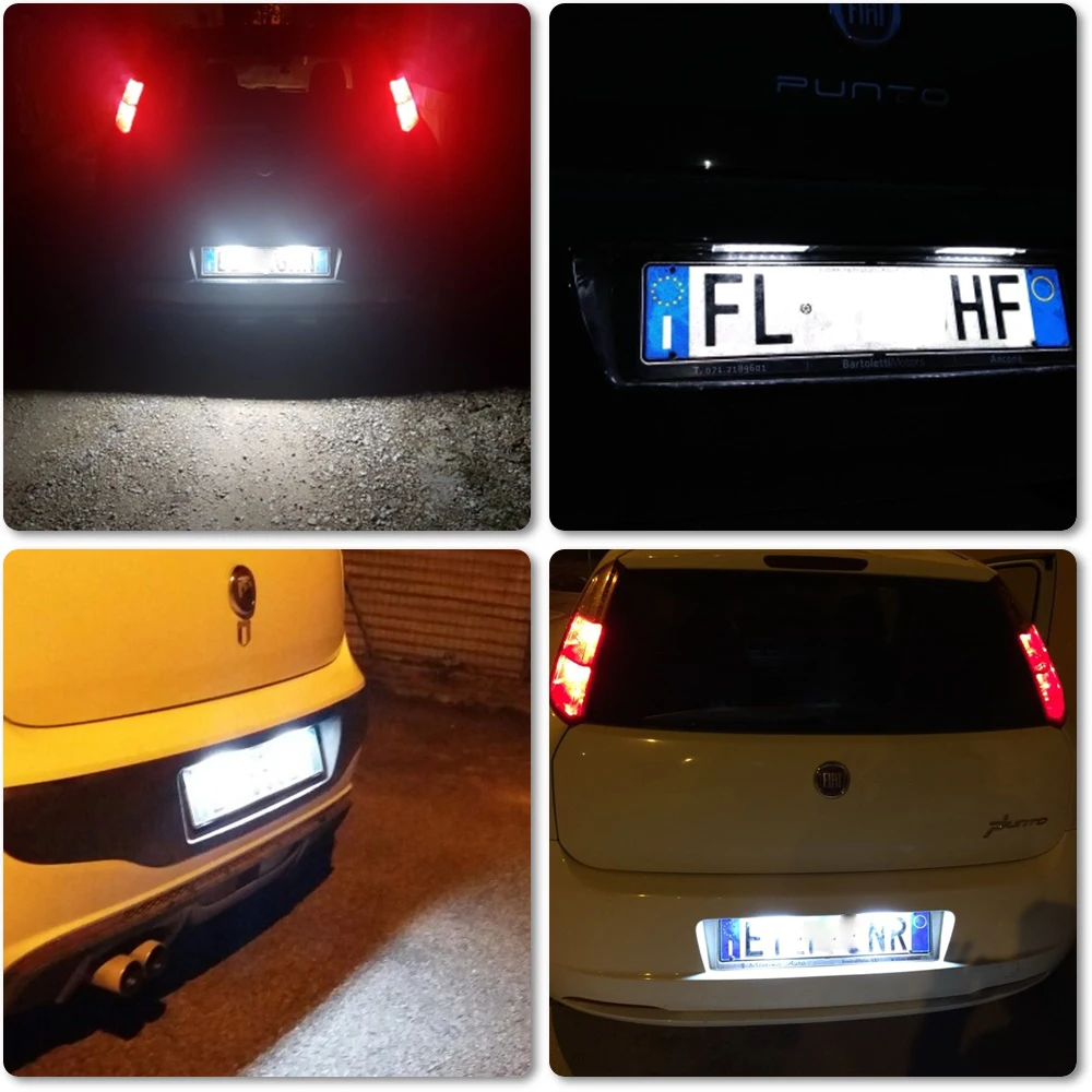 Canbus Ошибок Белый 18SMD светодиодный номерной знак огни для Fiat Tipo Doblo 500L PUNTO Grande Punto Multipla 186 Marea 185
