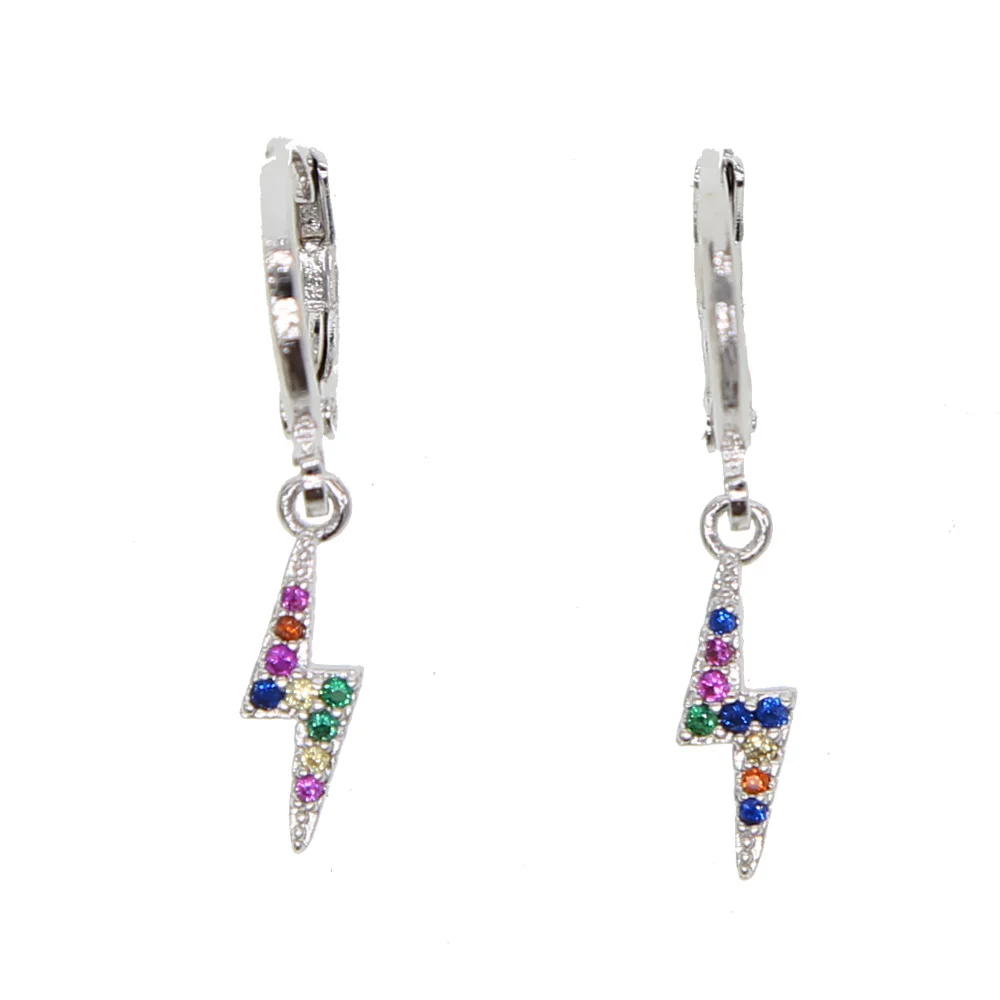 2 Цвета в форме молнии с твердым покрытием красочные украшения Cz Очарование