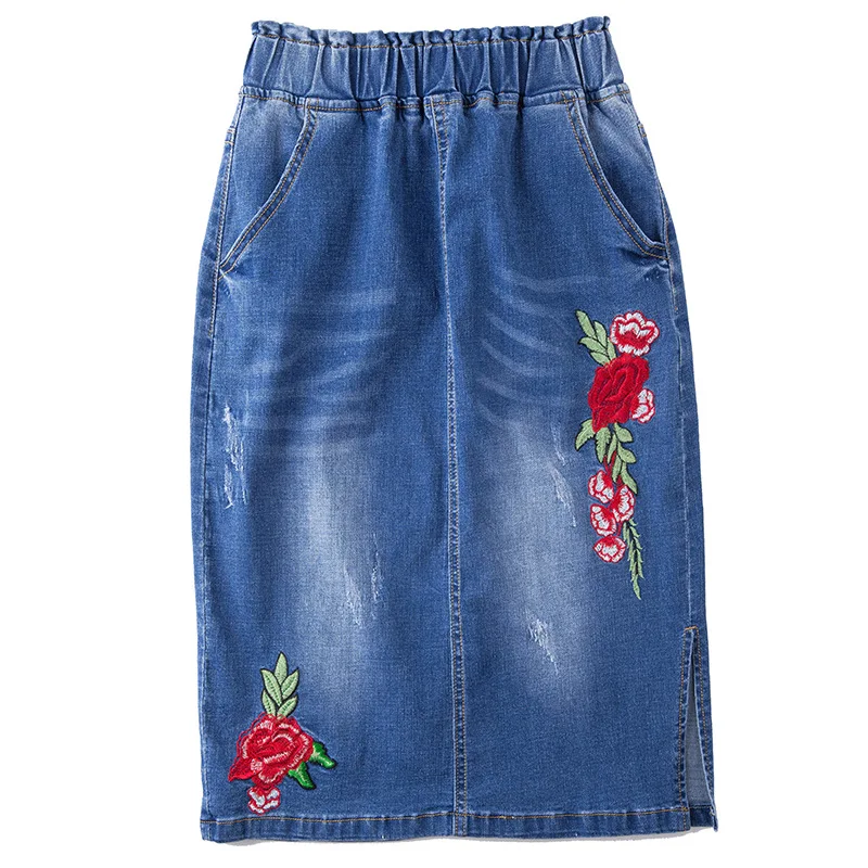 Горячая Распродажа 2019 весенне-летняя джинсовая юбка со средней талией с