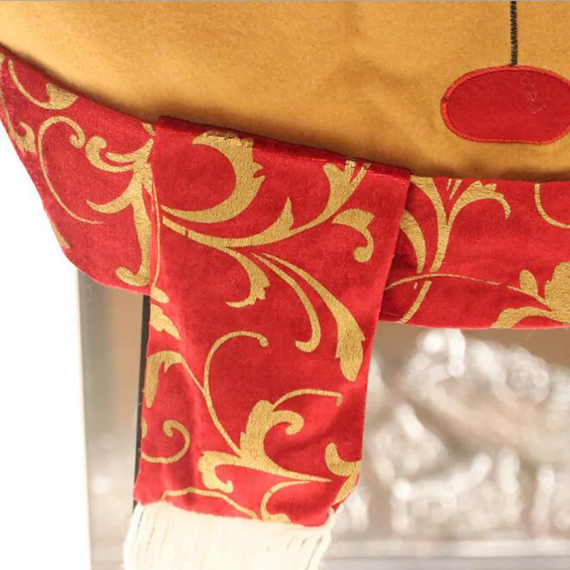 1 шт./лот рождественские украшения ткань для стула крышка Санта Клауса оленя