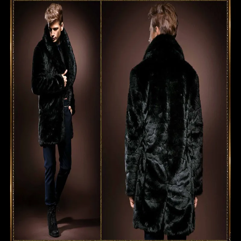 Горячая Распродажа! Зимний мужской Модный меховой воротник из искусственного