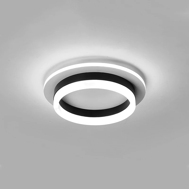 black round Современный 23 Вт светодиодный потолочный светильник для прихожей, веранда балкон, спальни, гостиной, поверхностного монтажа, квадратный/круглый светодиодный потолочный светильник - Цвет корпуса: black round