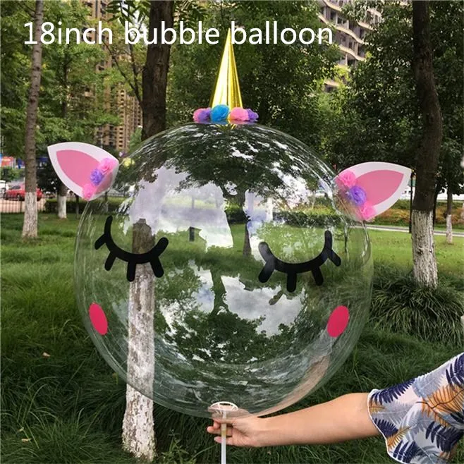18 inch bubble 1 Набор, уникальная тема, Детские вечерние наклейки на 18, 24, 36 дюймов, ПВХ, прозрачные воздушные шары, латексные, вечерние - Цвет: 18 inch bubble