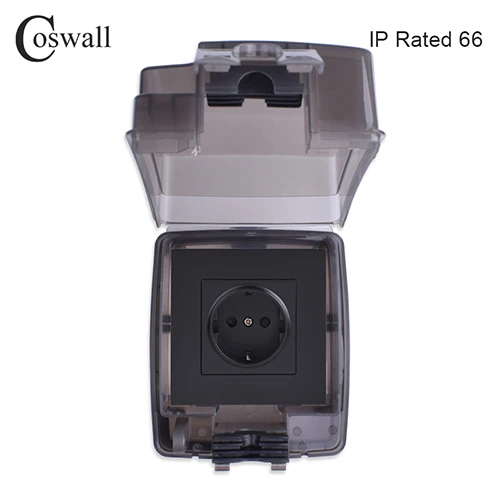 BOX 2 With Socket Coswall IP66 Всепогодная Водонепроницаемая наружная коробка интегрированная формовочная коробка с настенной розеткой 16А выход ЕС внешняя установка - Тип: BOX 2 With Socket