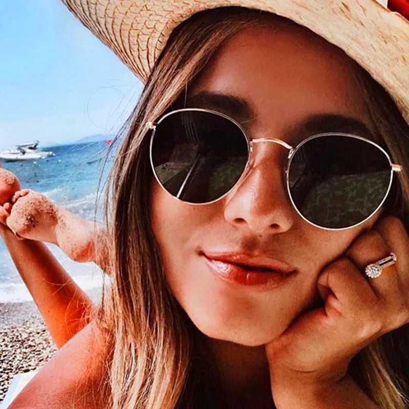 Curtain Okulary 2019 Fashion Round Sunglasses Women Mirror Classic Vintage Street Beat Glasses Men Driving Oculos De Sol | Аксессуары