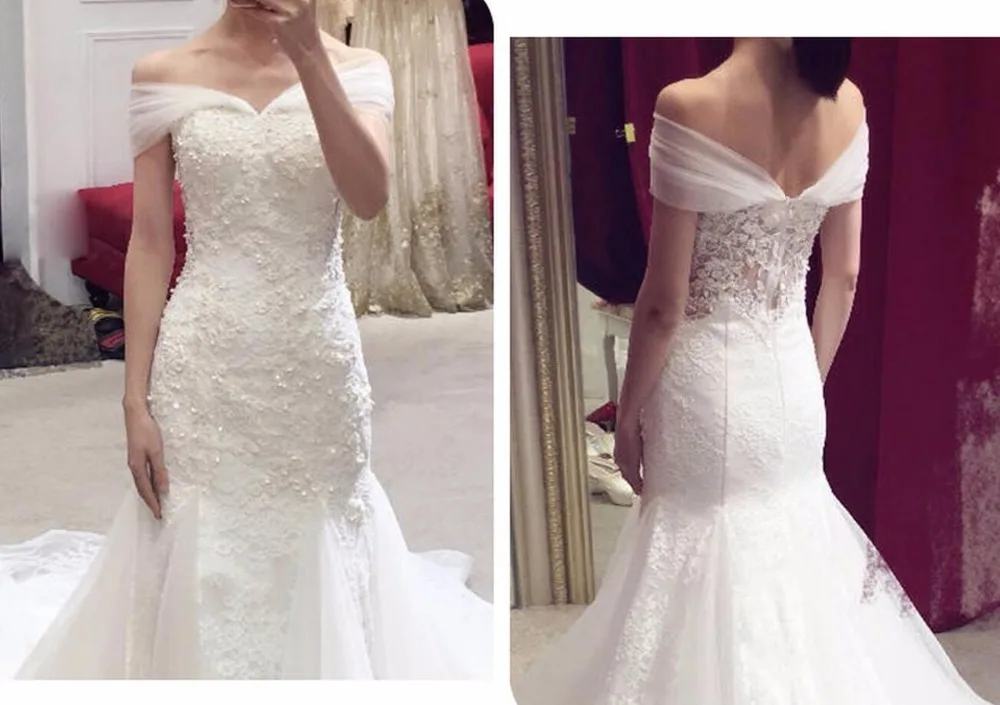 Хит продаж свадебное платье с открытыми плечами новинка 2017 талия рыбий хвост для