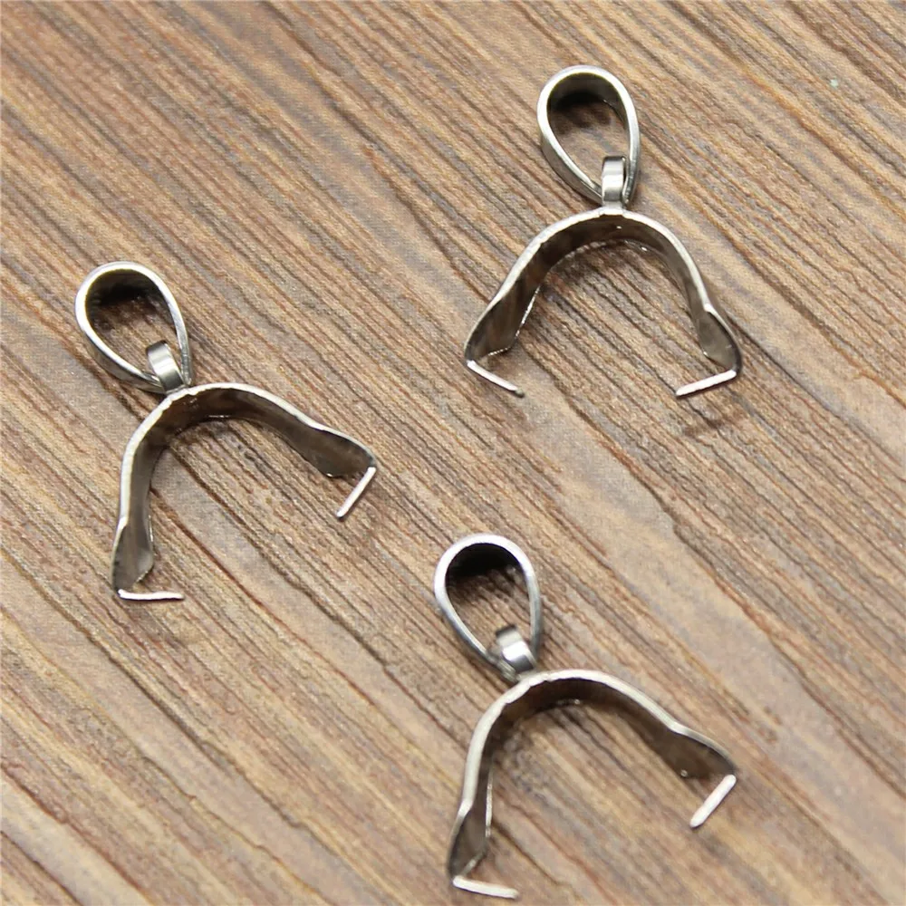 

10pcs 4 Sizes Stainless Steel Material Pendants Clasps Clips Bails Connectors Copper Charm Bail Beads Jewelry Findings