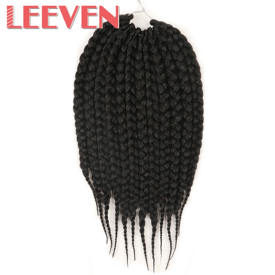 Leeven 3S коробка косички вязанные волосы синтетические плетеные волосы 14 ''12 прядей черный коричневый твист волосы удлинения 6 шт