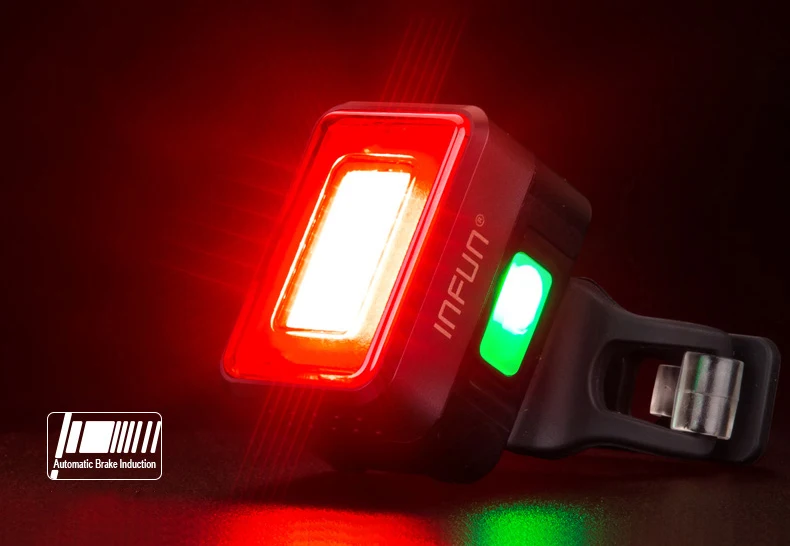 INFUN F50 велосипедный задний фонарь для велосипеда работает на основе электромагнитной индукции от включения тормоза задний фонарь MTB Велоспорт заряда светодиодный безопасности ходовой огонь аксессуары