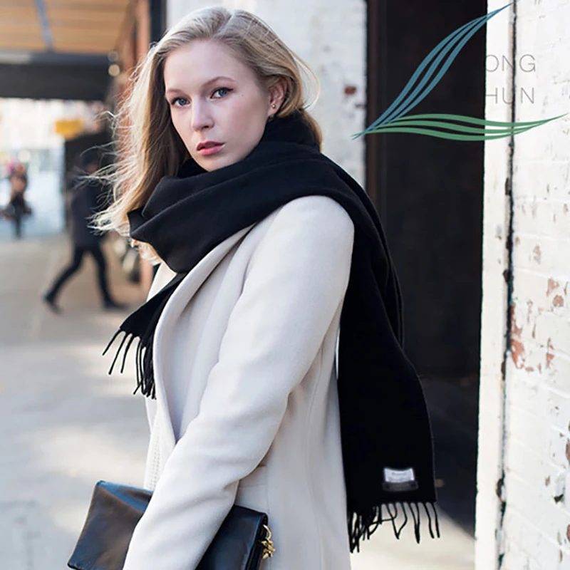 Утолщенный шерстяной кашемировый шарф большая шаль модные весенние и зимние