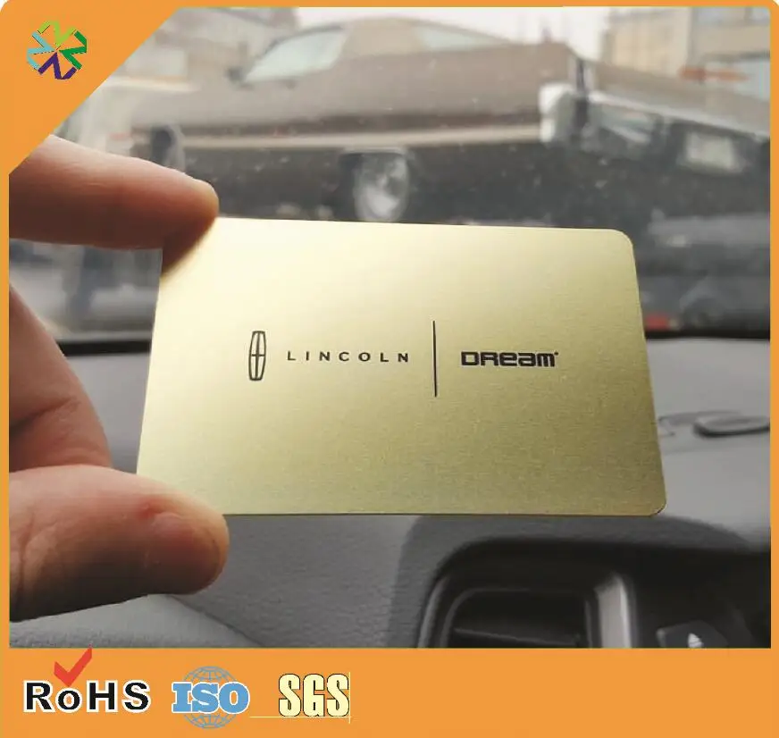 На заказ золотые металлические визитная карточка/золотая металлическая