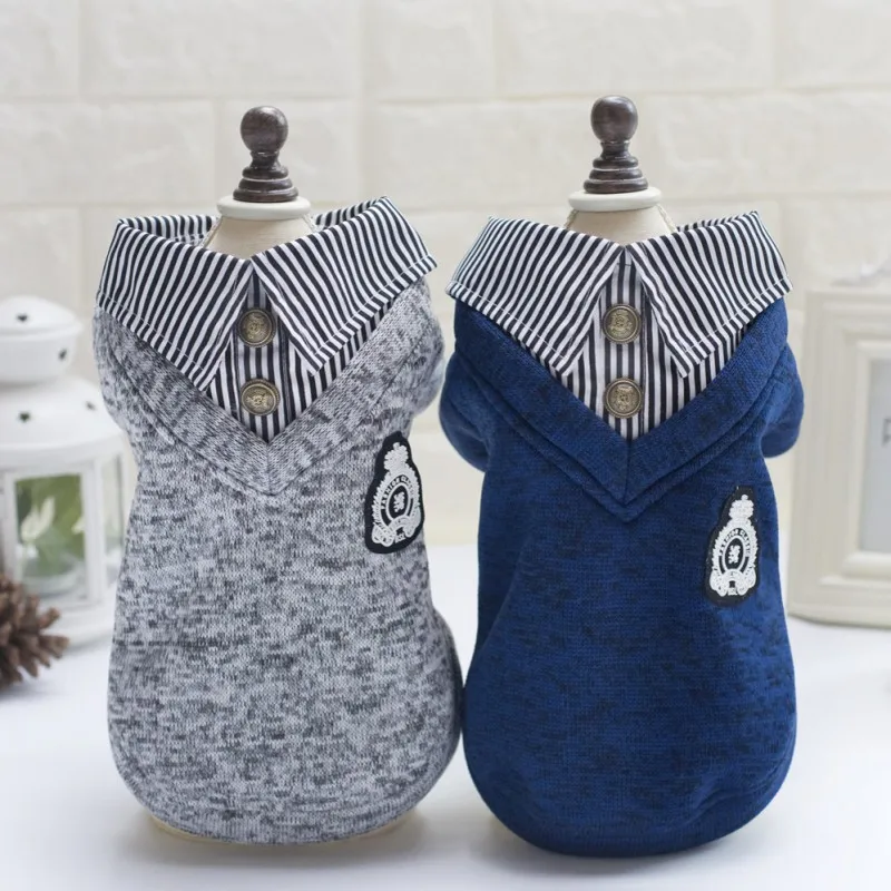 Флисовая одежда для маленьких собак с отворотами на осень и зиму плюшевый мишка