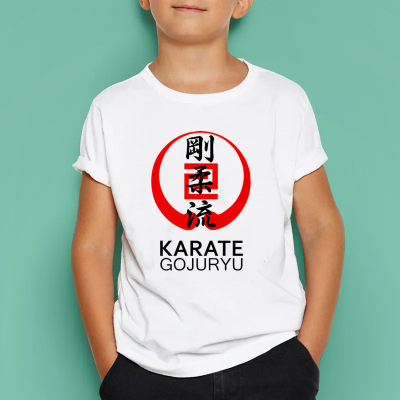Kyokushin каратэ Kanji и символ печати футболка летние детские отличные повседневные