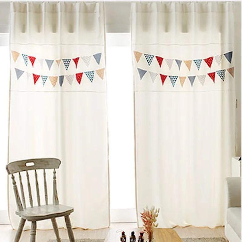 

1x Grommet Window Draperies Curtain Nursery Kids Children Room Window Dressing Covering 145 x 180cm 220cm 240cm 270cm Flags