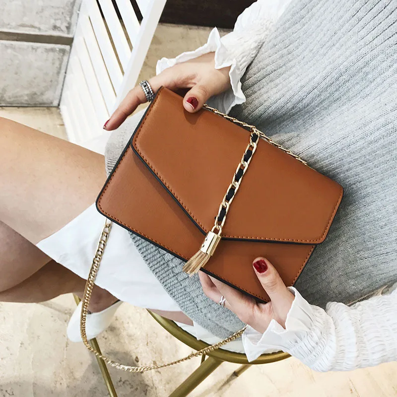 Цепь модные Универсальные женские кисточкой мешок Новинка 2017 сумки Crossbody сумка