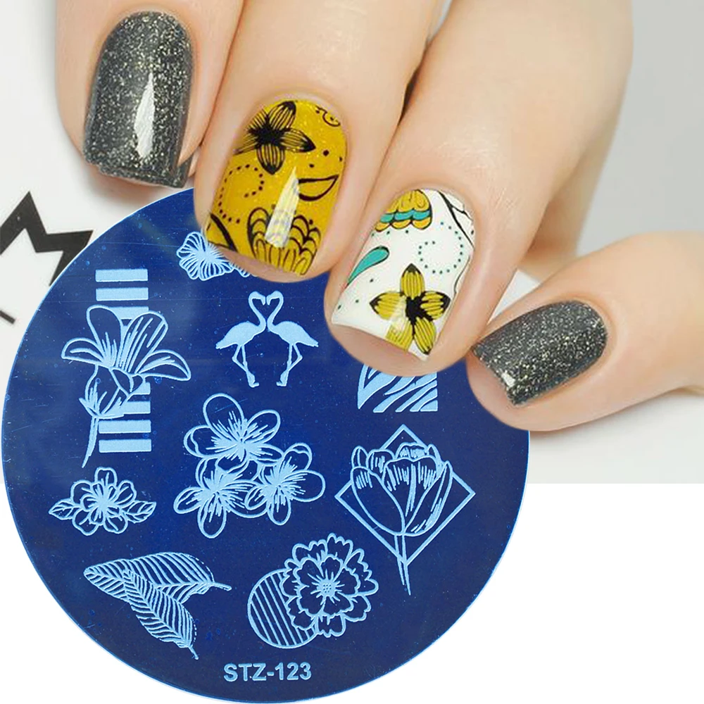 1 шт. новые модные пластины для штамповки ногтей круглые цветы/Геометрические