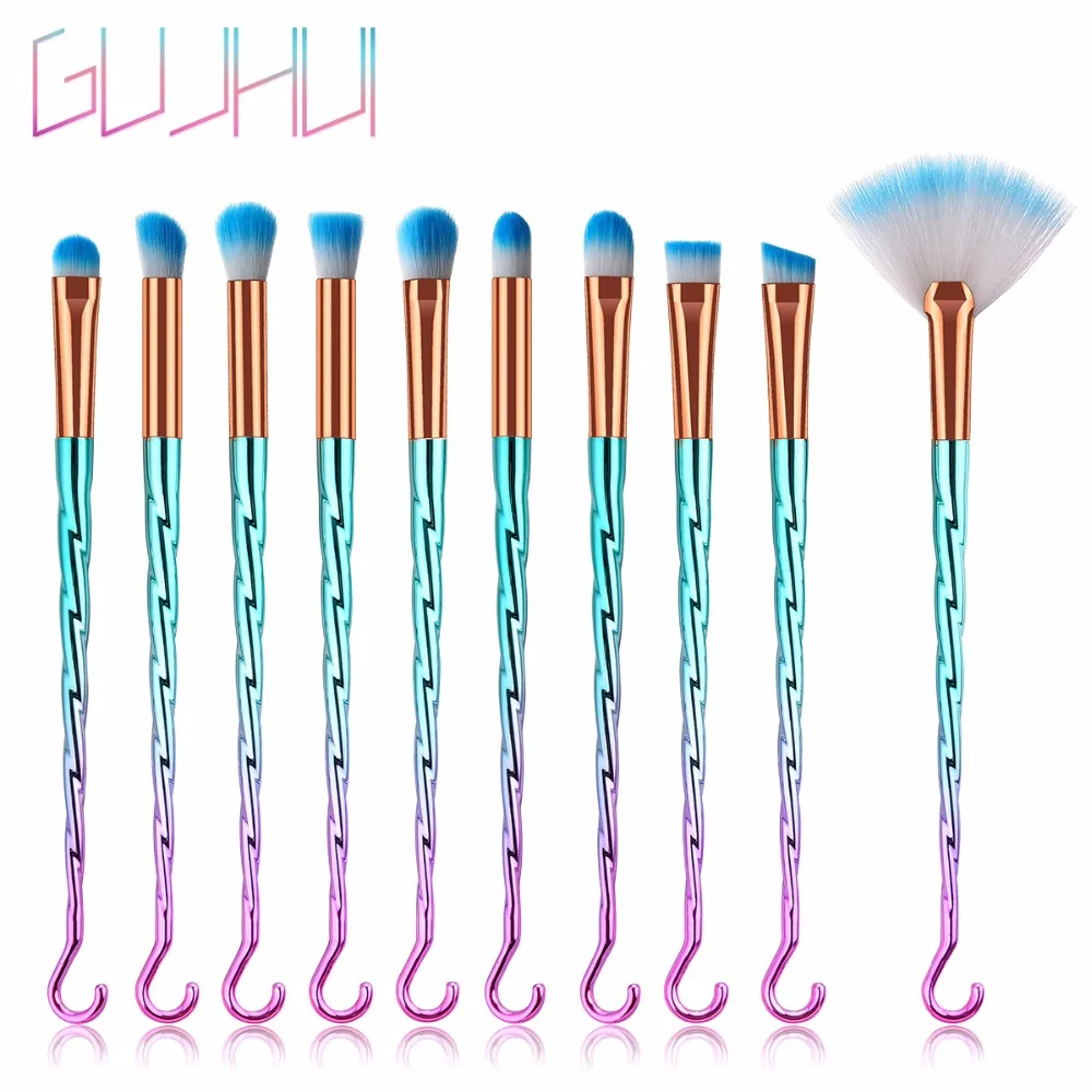GUJHUI 10 шт Макияж Кисти Инструменты для красоты с обдувом яркие эксклюзивные новые
