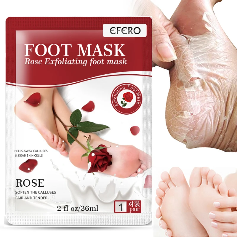 Отшелушивающая маска для ног EFERO Rose крем на каблуках удаляет омертвевшую кожу