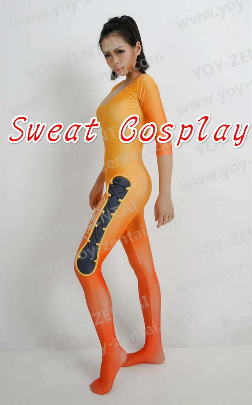 High Quality Hot Game OW Tracer Bottoming Jumpsuit Lena Oxton Costume Base Cosplay Custom Made | Тематическая одежда и