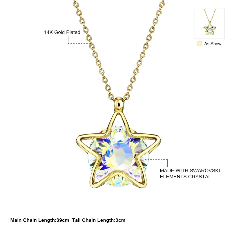 Neoglory ювелирные изделия австрийский кристалл светильник желтый золотой цвет