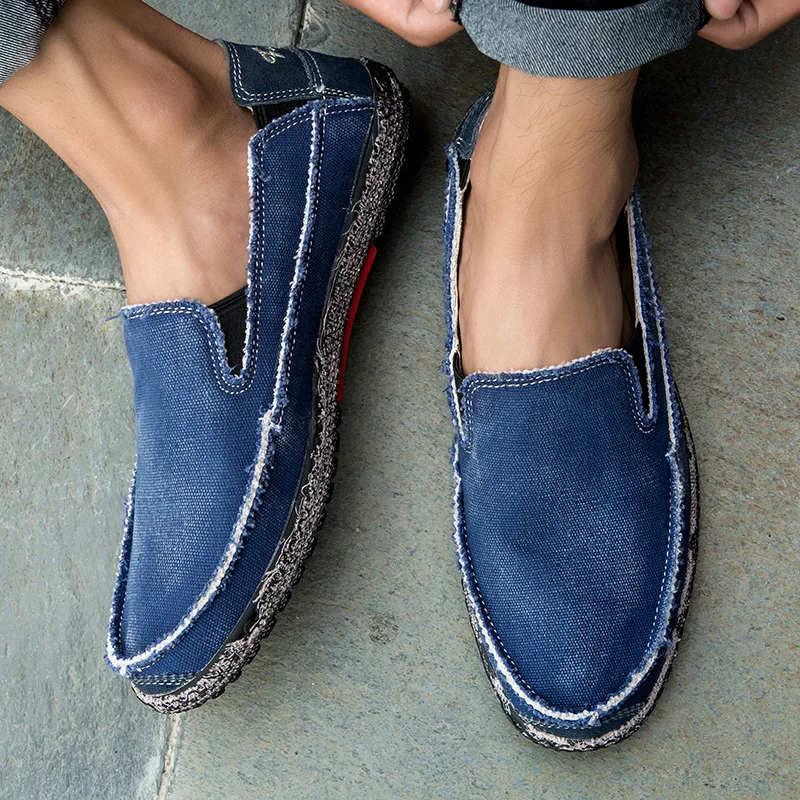 Новинка Мужская парусиновая обувь модная мужская повседневная удобные дышащие