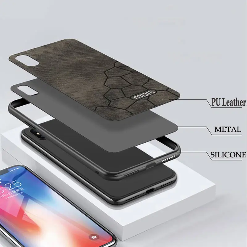 Mofi For iPhone XR Case Luxury Hard Back Cover iphone Original Fabric Shockproof Matte for xr case leather |