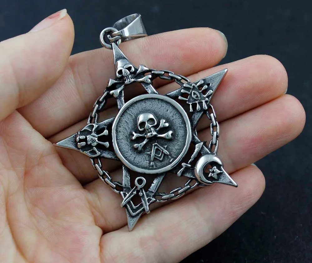 Кулон пятиконечной звезды Wiccan Pentacle из нержавеющей стали 316L | Украшения и