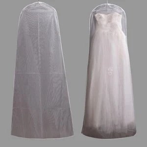 Прозрачная двухсторонняя сетчатая женская сумка для хранения одежды, Защитные Чехлы, пылезащитный чехол для свадебного платья, платья, одежды B007