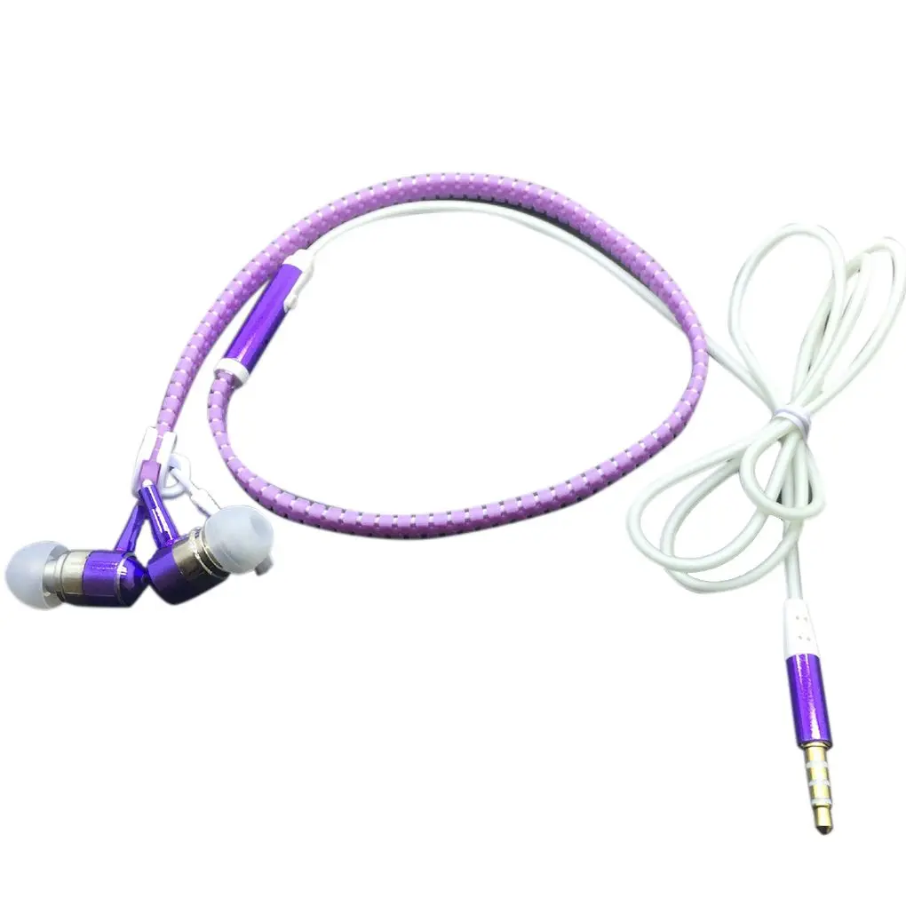 3 5 мм In ear Zipper светящиеся наушники стерео Бас Спорт на открытом воздухе микрофон