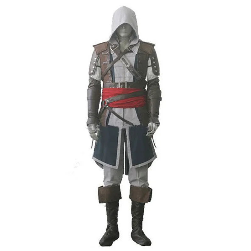 Cosrea костюм ассасина Эдварда Крид черный флаг Kenway Косплей Костюм Полный настройки костюм для Хэллоуина Вечерние