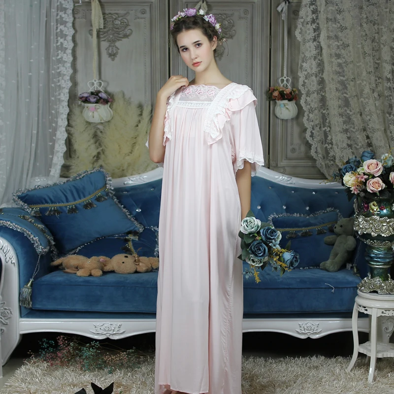 Sleepwear Women Nightgown Beautiful Loose Ladies Homewea Long Dress | Женская одежда