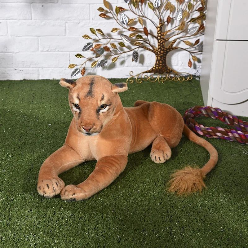 

new plush simulation lion toy lovely female lion doll gift about 75cm