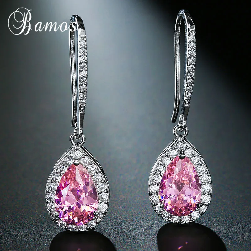 Женские Висячие серьги Bamos разноцветные Серьги разных цветов с цирконом