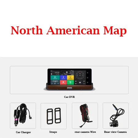 North American Map 7,0 дюймов 3g full HD1080P Автомобильный gps навигатор DVR Bluetooth сеть связь WiFi функция Автомобильный видеорегистратор с картой видеорегистратор - Название цвета: North American Map
