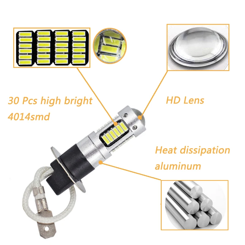 2X H3 светодиодный автомобильный фонарь, Автомобильный светодиодный противотуманный фонарь 4014 DRL, дневные ходовые внешние огни, дневное вождение, автомобиль, белый, голубой, Стайлинг автомобиля