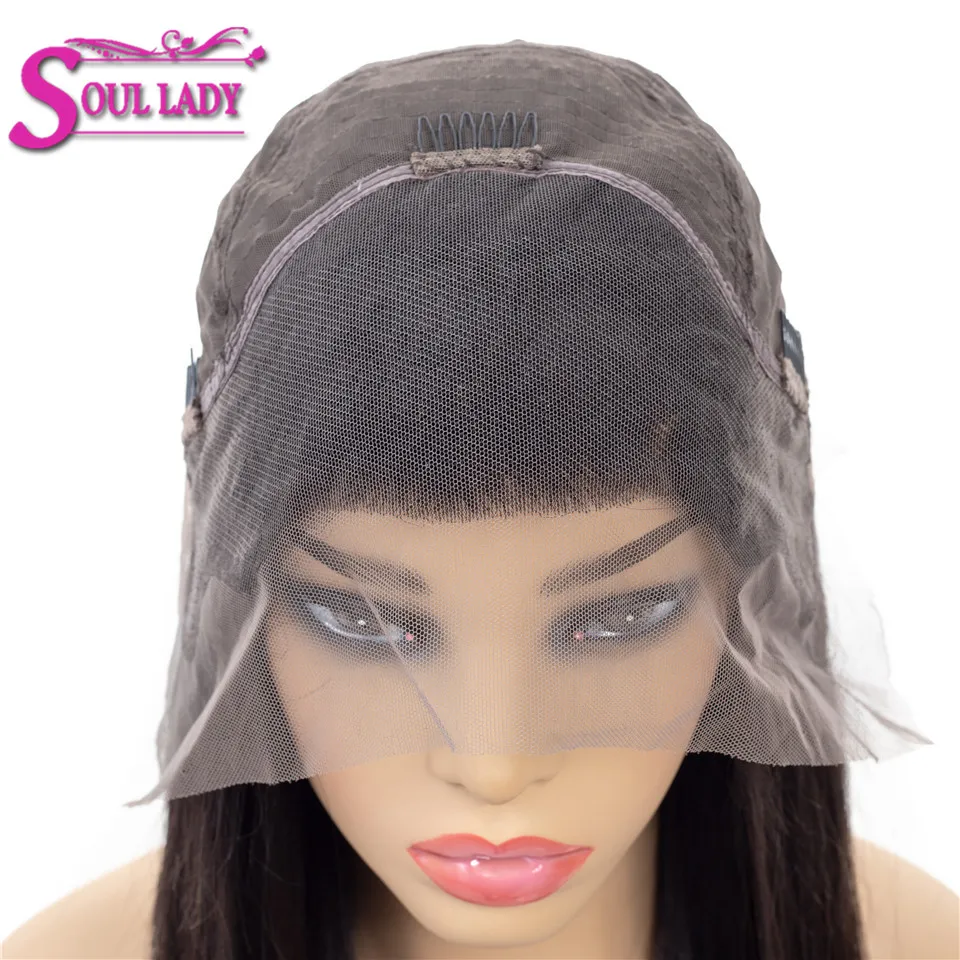 Soul Lady Glueless кружевные передние человеческие волосы прямые парики Remy малазийские волосы предварительно выщипанные и отбеленные узлы парик шнурка 150% Плотность
