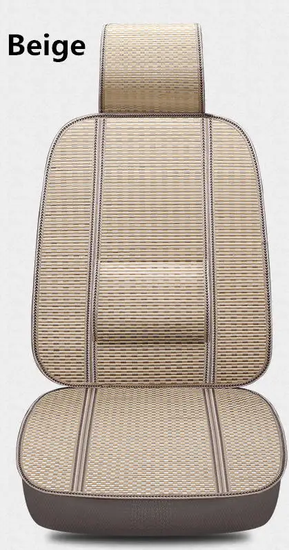 big beige front 1pcs Бамбуковое волокно, воздушная охлаждающая Подушка, автомобильная бамбуковая Подушка на одно сиденье, четыре сезона, обычная бамбуковая подушка, Автомобильная подушка, подходит для большинства автомобилей - Название цвета: big beige front 1pcs