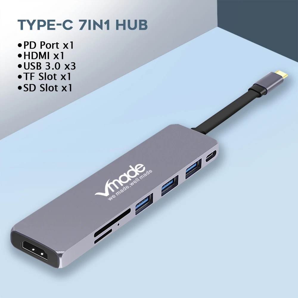 Vmade USB3.0 концентратор USB C к HDMI SD/TF карта Thunderbolt 3 адаптер для MacBook Samsung Galaxy S9 Huawei Mate 10 P20