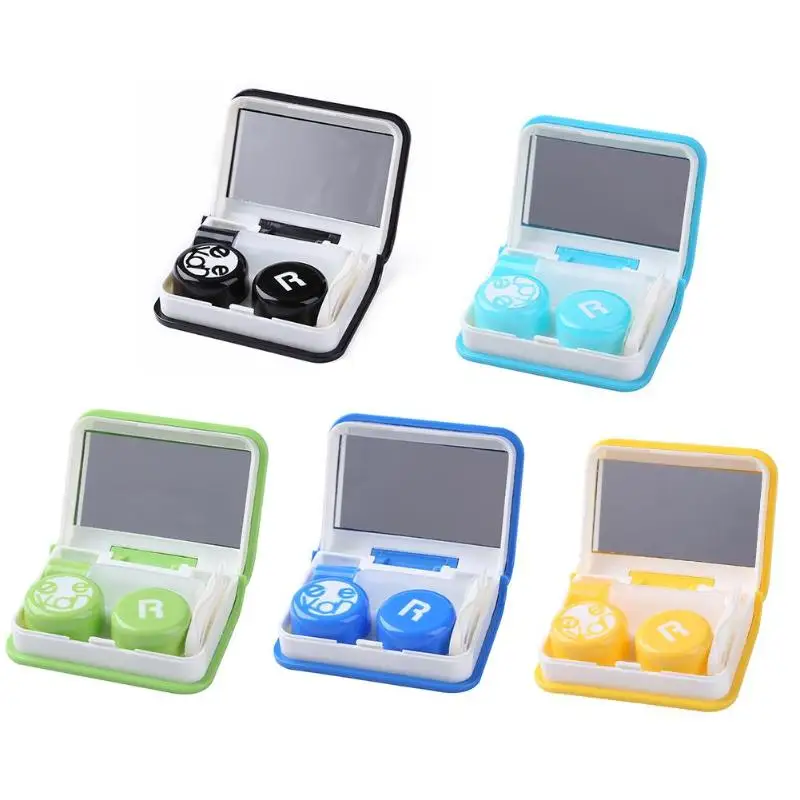 1Pcs Portable Fashion Travel Contact Lens Case Invisible Glasses Container Holder Storage Box With Mirror Hot Sale | Красота и