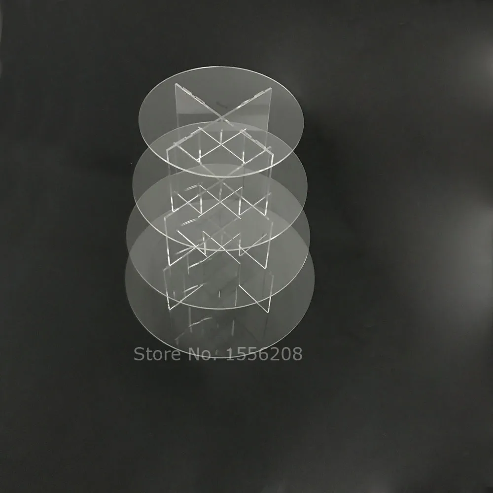 

4 Tier Clear Circle Round Acrylic Cupcake Party Wedding Cake Decorating Stand Display Tools