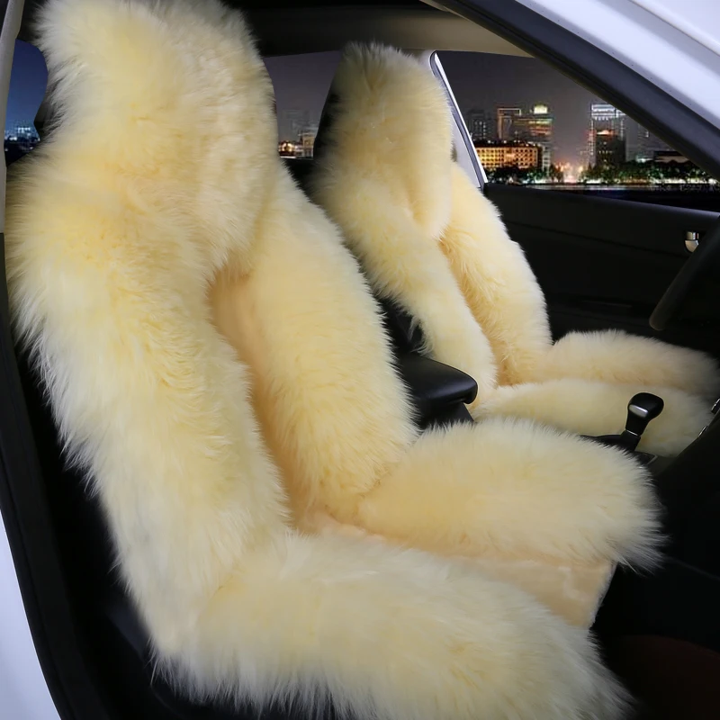 100% из натурального меха австралийской овчины автомобиля чехлы на сиденья