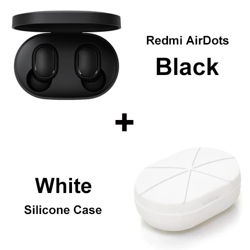 Add Silicone Case WH Оригинальные беспроводные наушники Xiaomi Redmi AirDots, Bluetooth 5,0, DSP, активная гарнитура с шумоподавлением TWSEJ04LS 4,1g - Цвет: Add Silicone Case WH