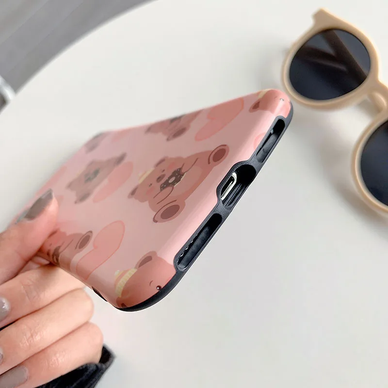 Розовый в форме сердца медведь печенье iphoneX мобильного телефона чехол iphoneXs Max