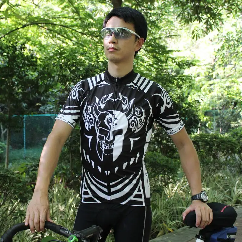 Мужская велосипедная рубашка PALADIN Спортивная с коротким рукавом и черепом для